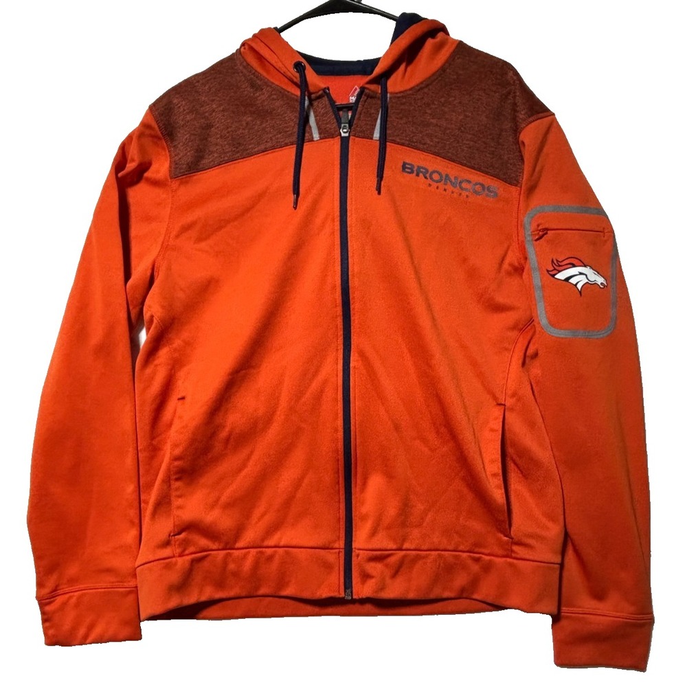 Men's Large Denver Broncos Majestic Thermabase Full Zip Jacket